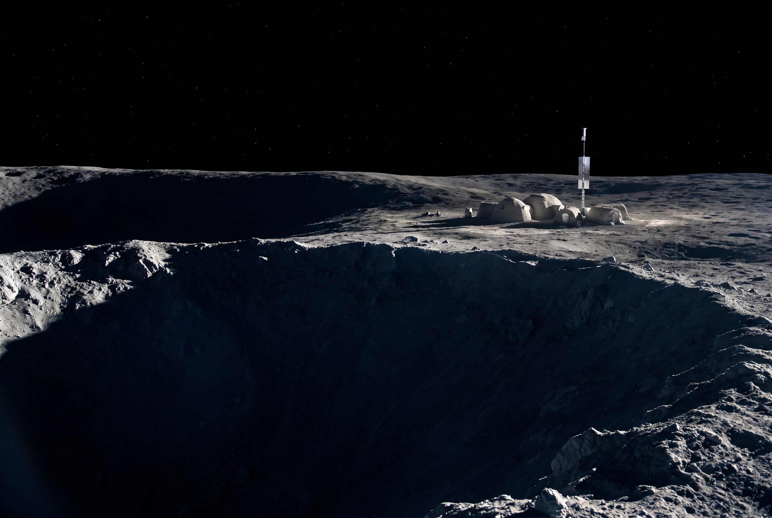 A city on the Moon would run out of water in 100 years, scientists calculate